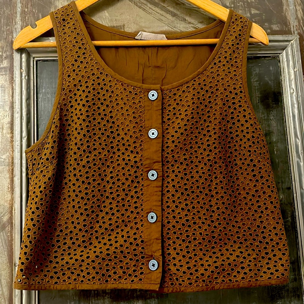 Everlane eyelet top